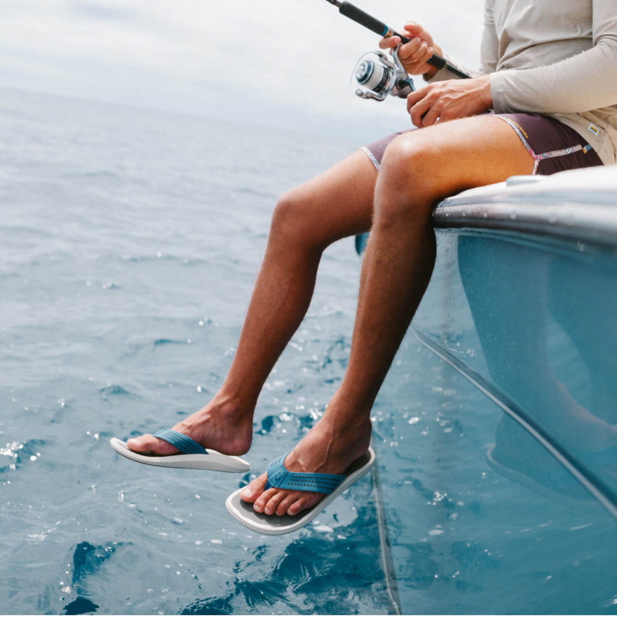 OluKai Special Offer | Ulele Men's Beach Sandals - Slate Blue / Charcoal