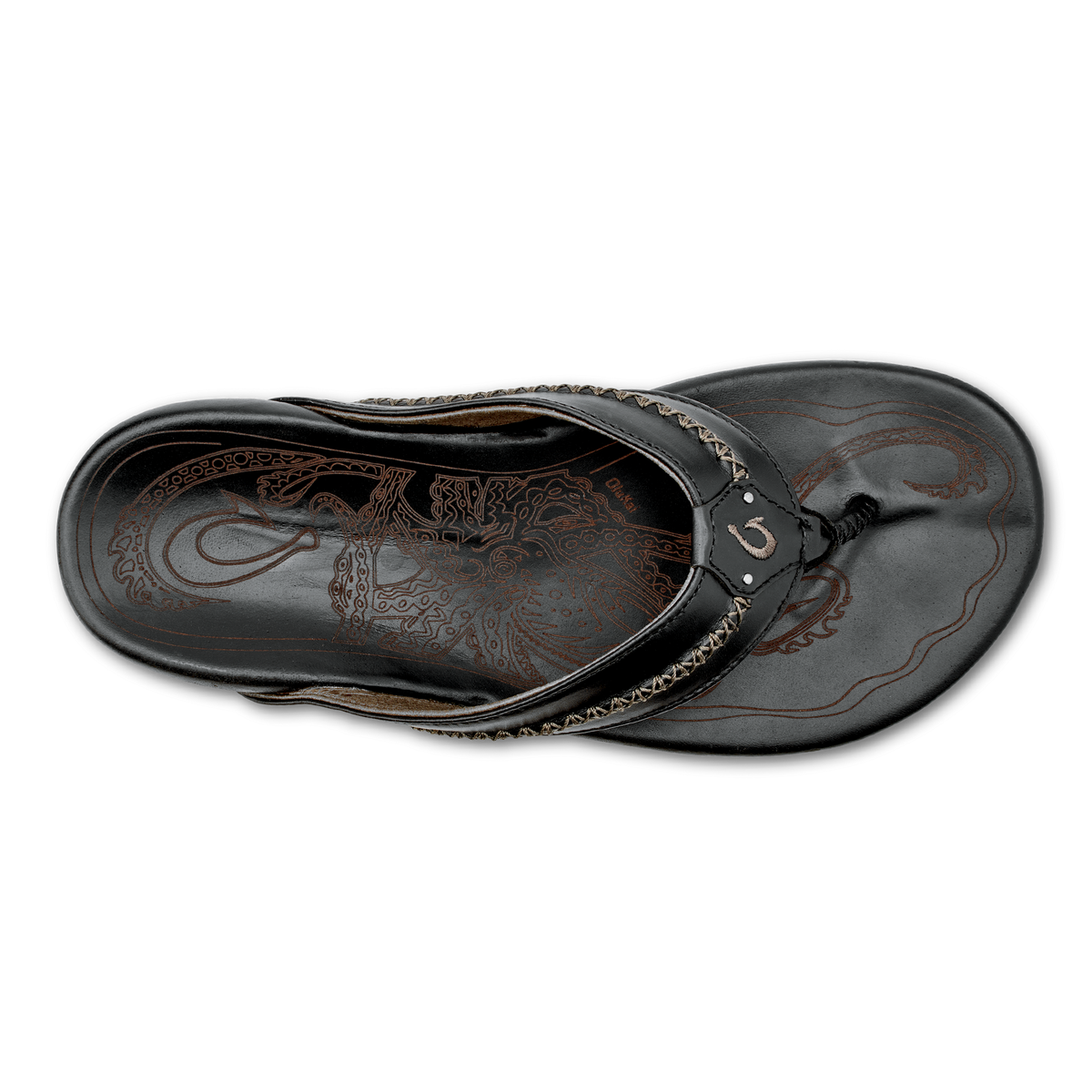 OluKai Discount | OluKai Mea Ola - Black | Men's Leather Beach Sandals