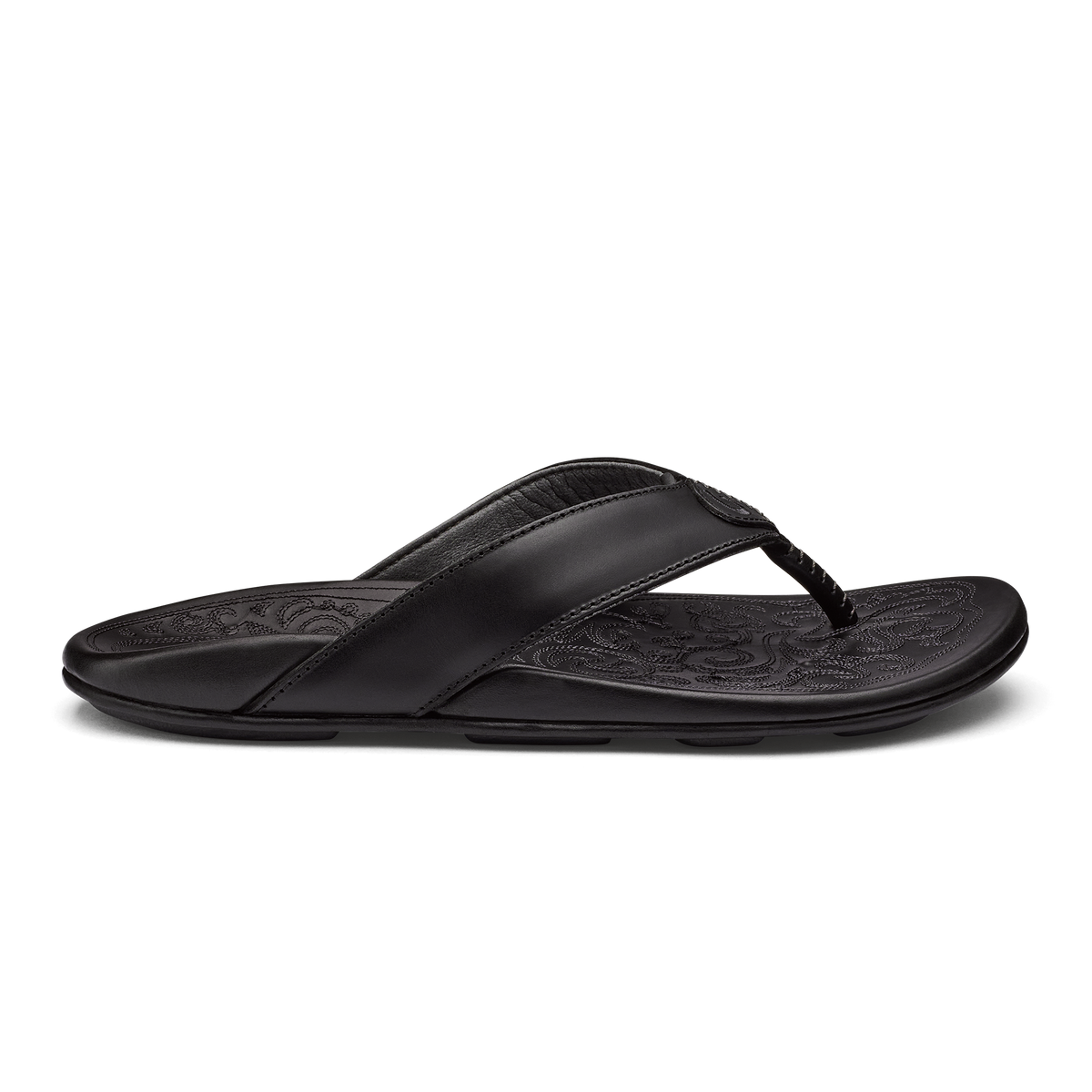 OluKai Great Value | Mekila Men's Full-Grain Leather Beach Sandals - Black