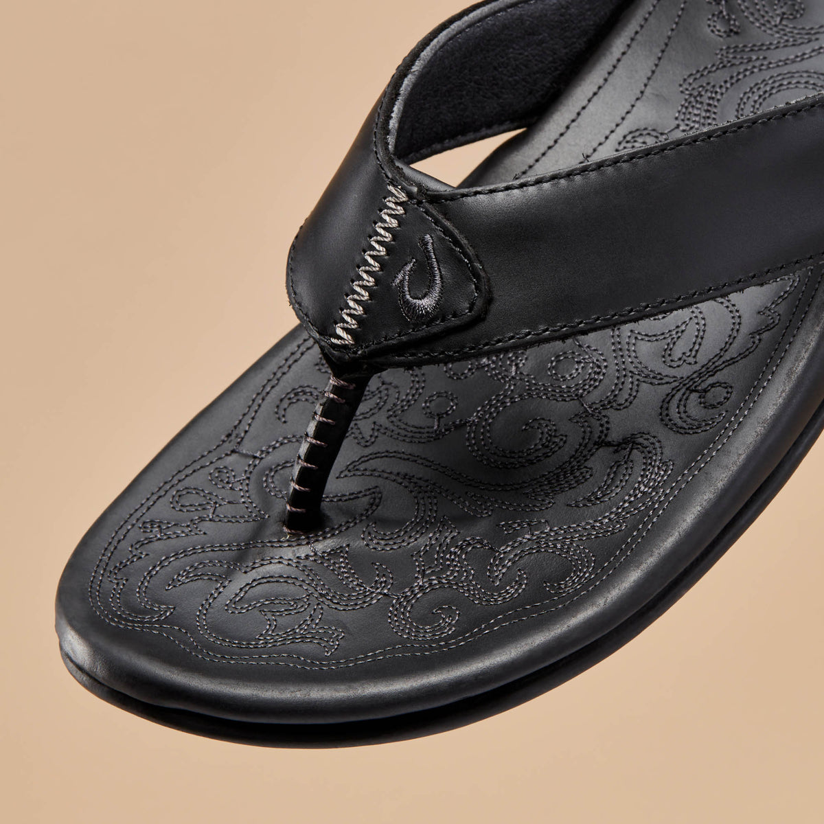 OluKai Great Value | Mekila Men's Full-Grain Leather Beach Sandals - Black