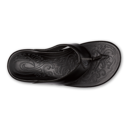 OluKai Great Value | Mekila Men's Full-Grain Leather Beach Sandals - Black