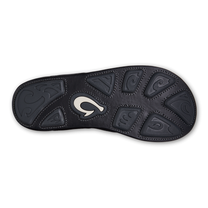 OluKai Great Value | Mekila Men's Full-Grain Leather Beach Sandals - Black