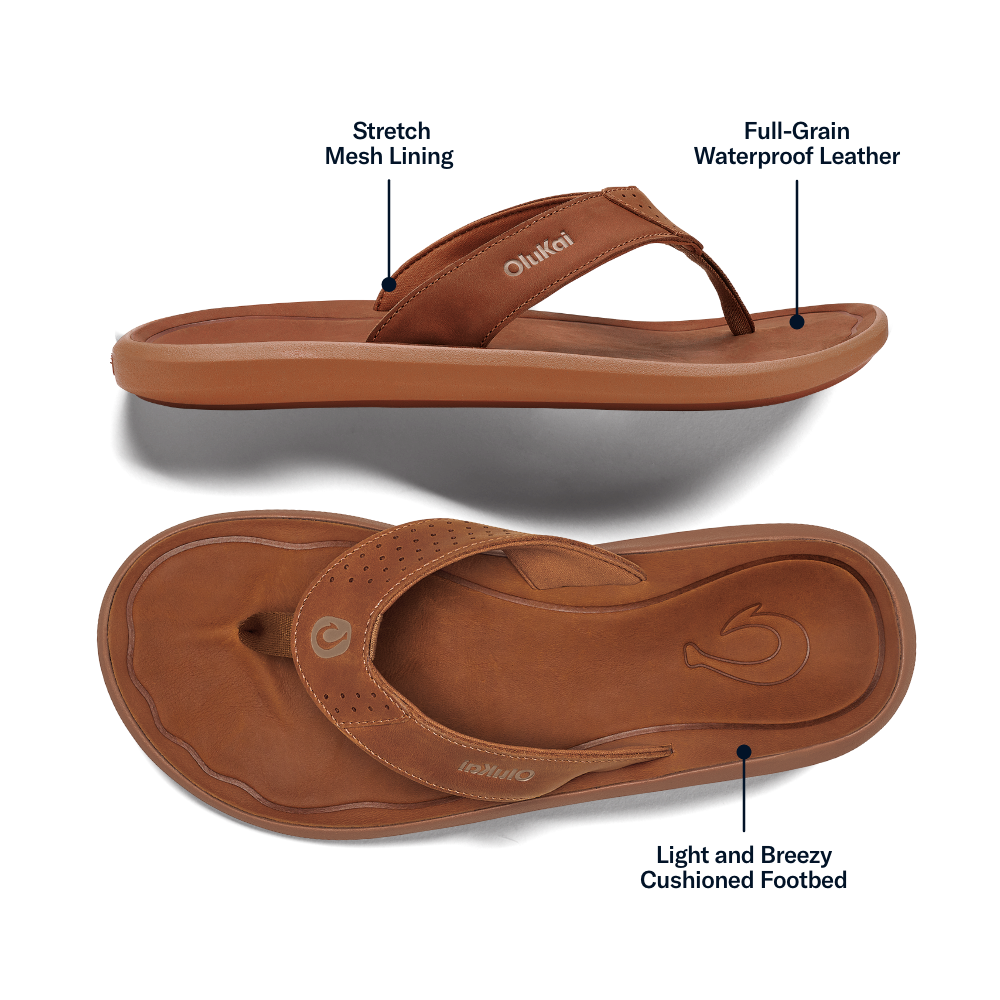 OluKai Special Offer | Pili Men’s Waterproof Leather Sandals - Fox
