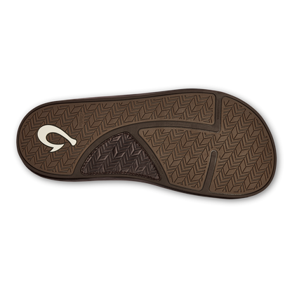 OluKai Signature | ‘Ilikai Men‘s Leather Beach Sandals - Dark Wood