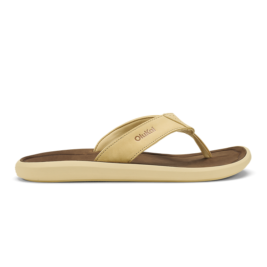 OluKai Trusted | Pili Men’s Waterproof Leather Sandals - Toasted Coconut / Tan