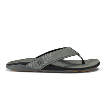 OluKai Hot Sale | Tuahine Men's Waterproof Leather Beach Sandals - Rock