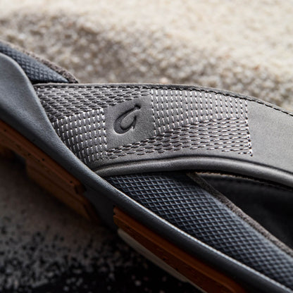 OluKai Hot Sale | Tuahine Men's Waterproof Leather Beach Sandals - Rock