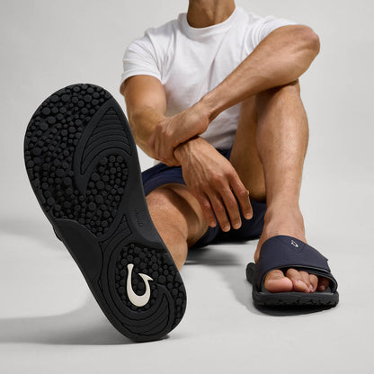 OluKai Smart Buy | OluKai Nalu Slide - Trench Blue / Charcoal | Men's Sandals