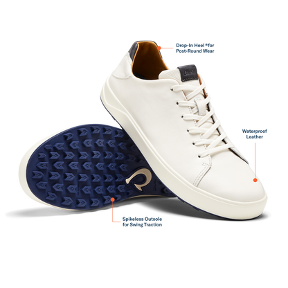 OluKai Exclusive | Wai‘alae Men’s Waterproof Leather Golf Shoes - White