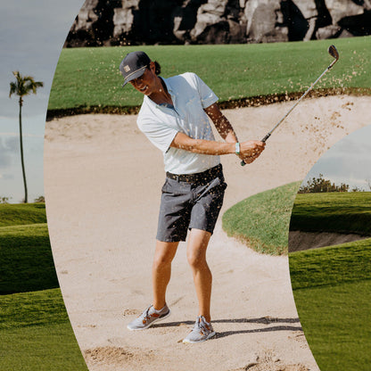 OluKai Smart Buy | Manele Men’s Breathable Golf Shoes - Poi / Charcoal