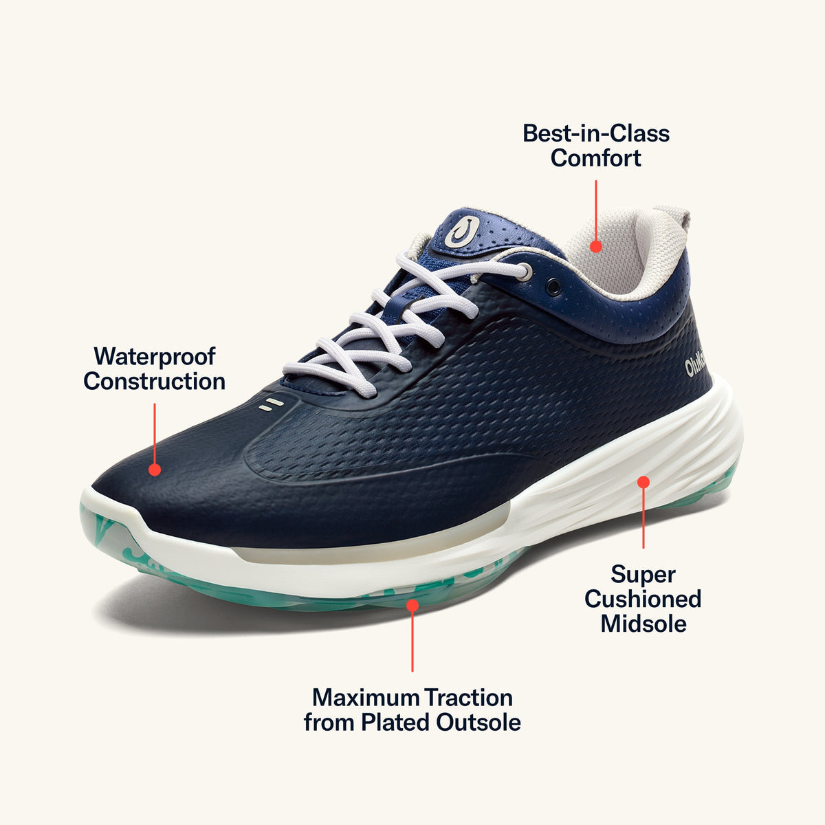 OluKai Best Seller | Mākena Men’s Waterproof Golf Shoes - Mood Indigo