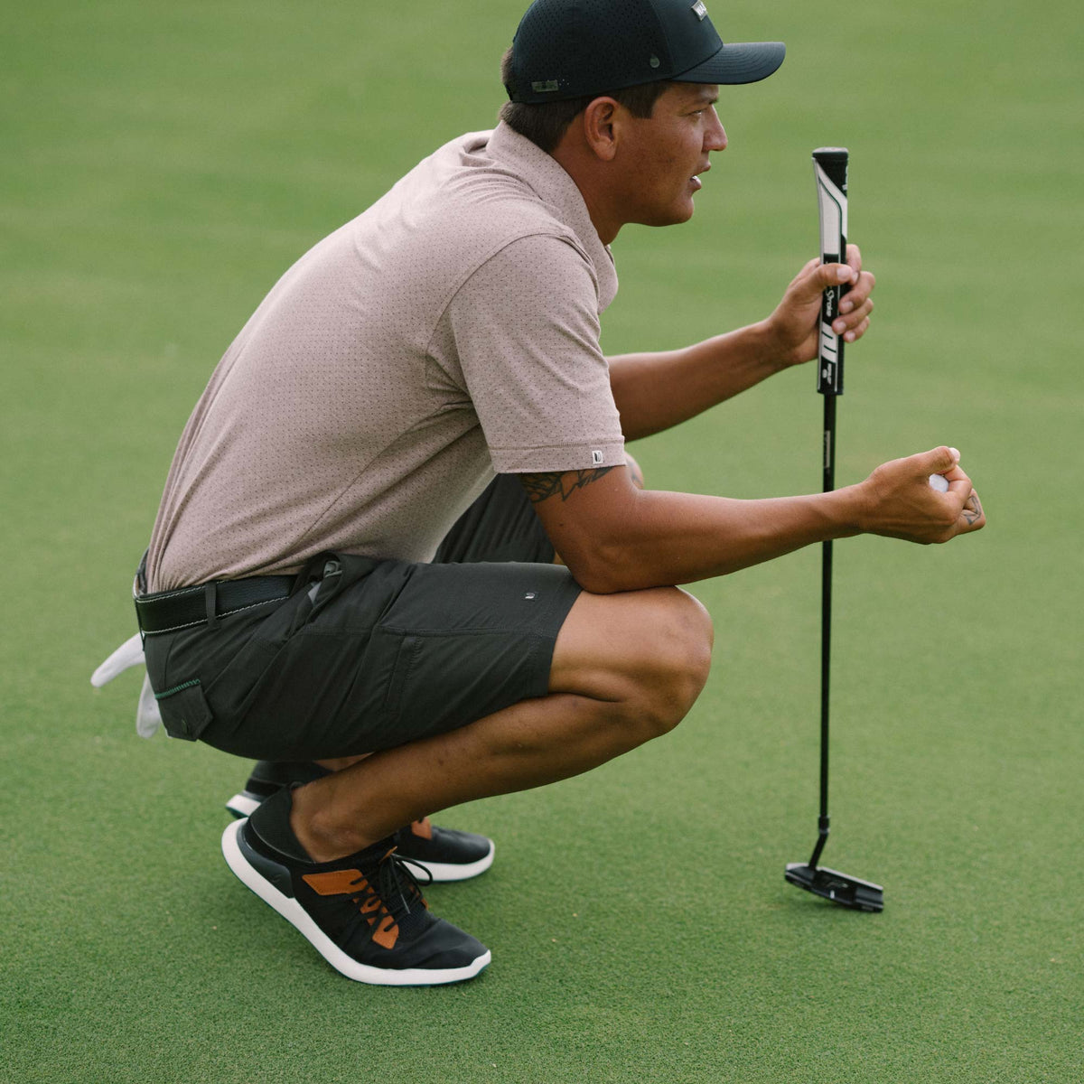 OluKai Discount | Manele Men’s Breathable Golf Shoes - Black / Dark Shadow