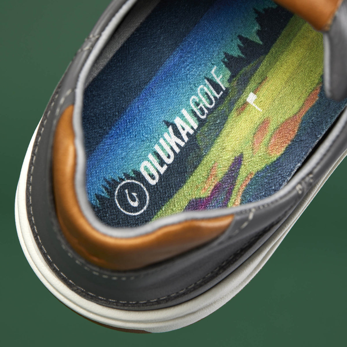 OluKai Recommended | Wai‘alae Men’s Waterproof Leather Golf Shoes - Stone