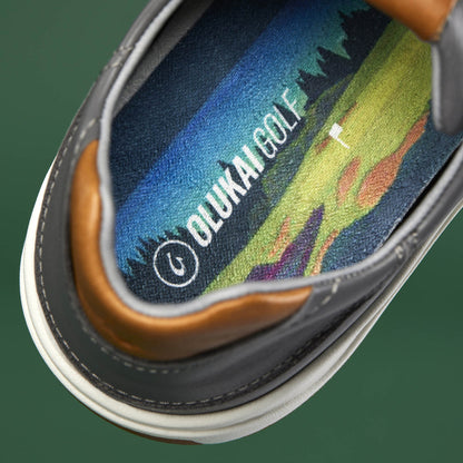 OluKai Recommended | Wai‘alae Men’s Waterproof Leather Golf Shoes - Stone