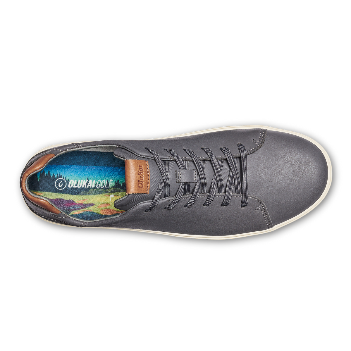 OluKai Recommended | Wai‘alae Men’s Waterproof Leather Golf Shoes - Stone