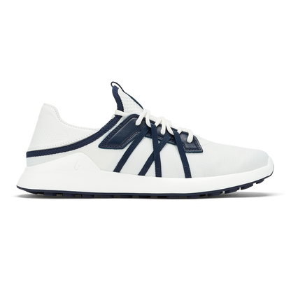 OluKai Hot Sale | Manele Men’s Breathable Golf Shoes - Bright White / Mood Indigo