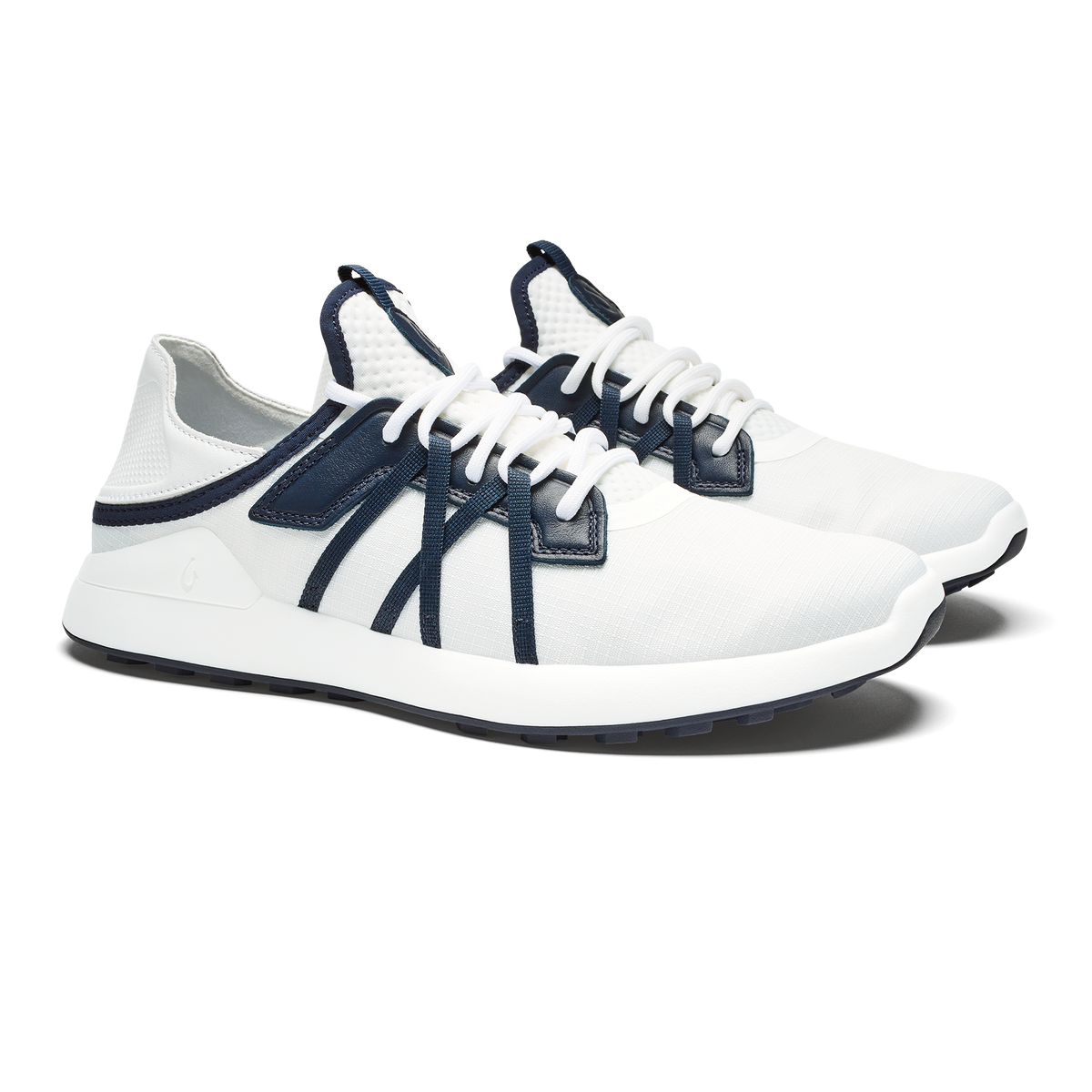 OluKai Hot Sale | Manele Men’s Breathable Golf Shoes - Bright White / Mood Indigo