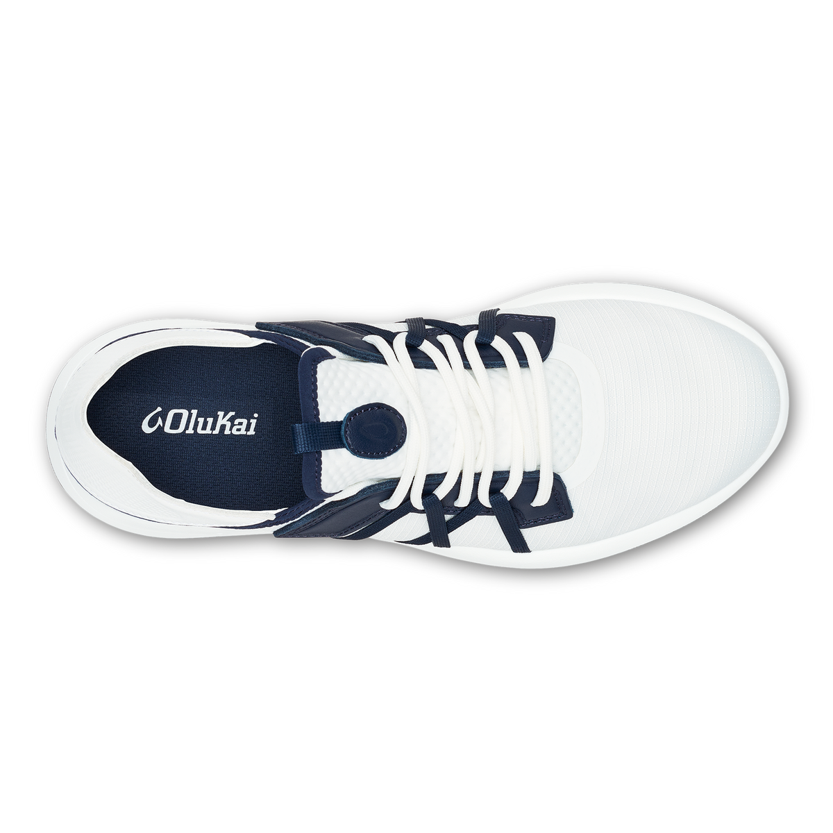OluKai Hot Sale | Manele Men’s Breathable Golf Shoes - Bright White / Mood Indigo