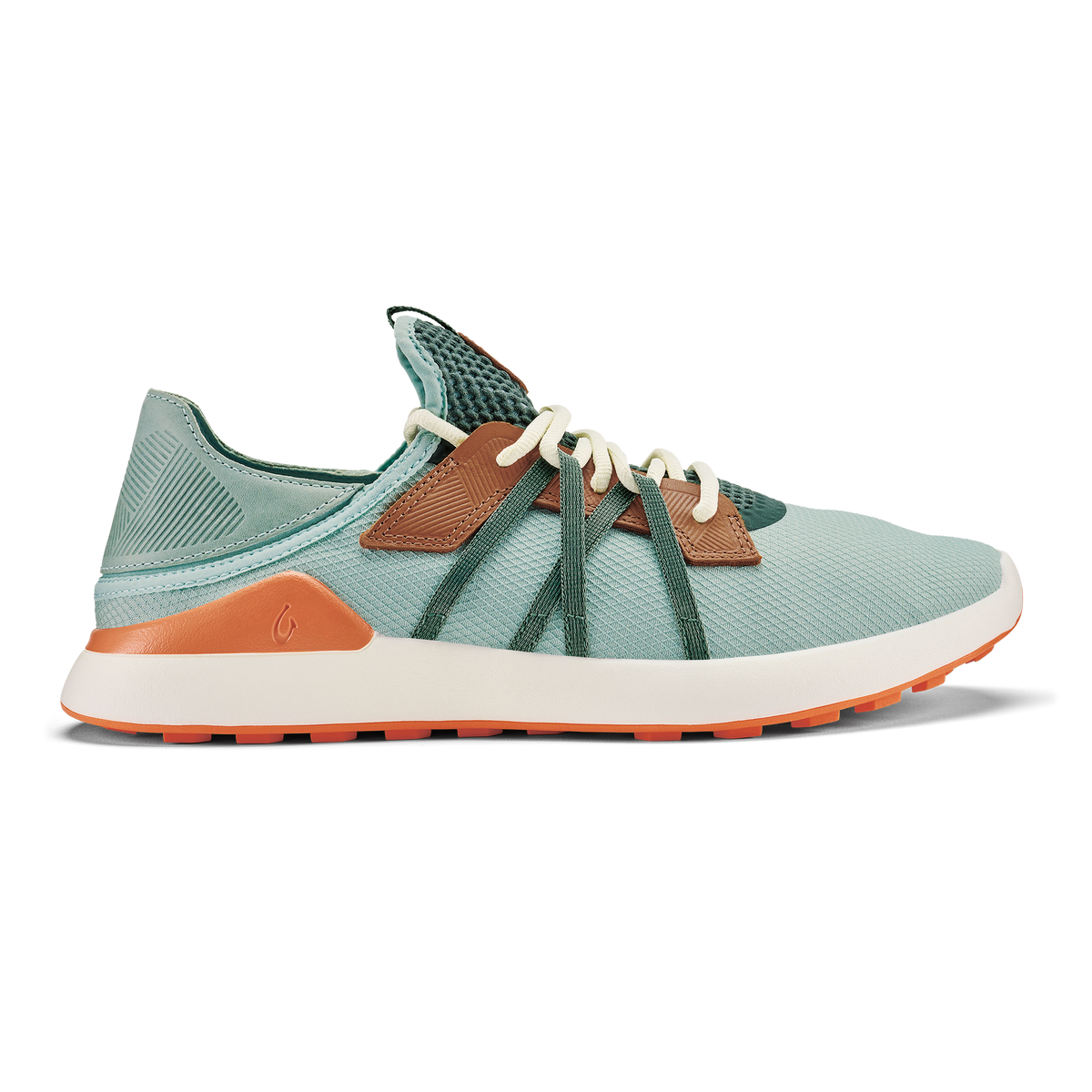 OluKai Trending | Manele Men’s Breathable Golf Shoes - Pale Moss / Molten Orange