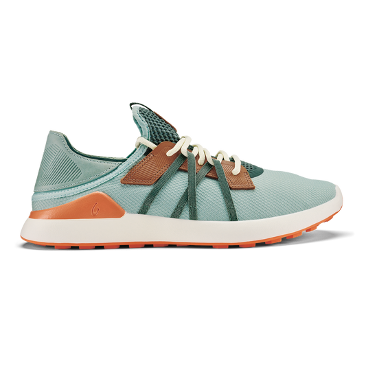 OluKai Trending | Manele Men’s Breathable Golf Shoes - Pale Moss / Molten Orange
