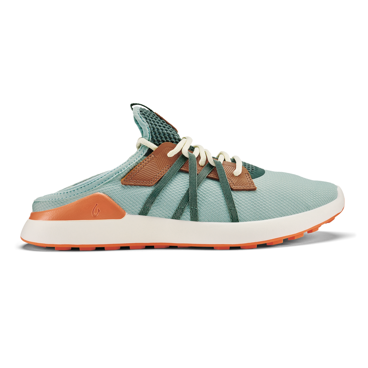 OluKai Trending | Manele Men’s Breathable Golf Shoes - Pale Moss / Molten Orange