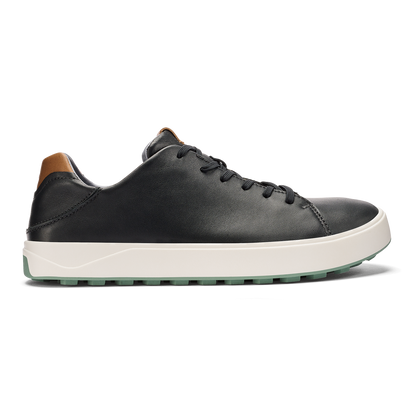 OluKai Premium | Wai‘alae Men’s Waterproof Leather Golf Shoes - Black