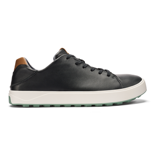 OluKai Premium | Wai‘alae Men’s Waterproof Leather Golf Shoes - Black