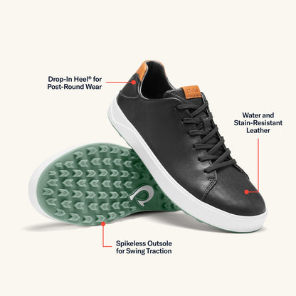 OluKai Premium | Wai‘alae Men’s Waterproof Leather Golf Shoes - Black