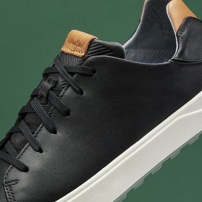OluKai Premium | Wai‘alae Men’s Waterproof Leather Golf Shoes - Black