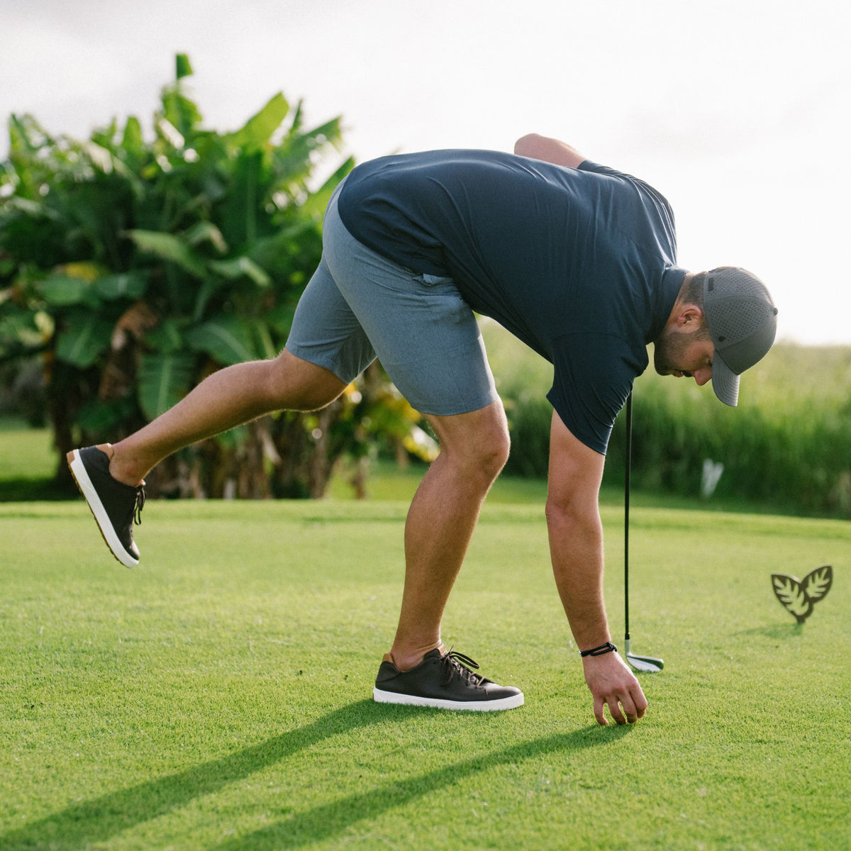 OluKai Premium | Wai‘alae Men’s Waterproof Leather Golf Shoes - Black