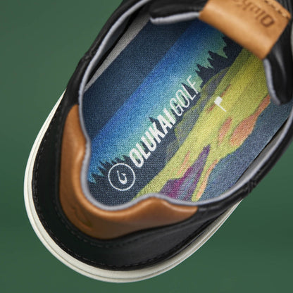 OluKai Premium | Wai‘alae Men’s Waterproof Leather Golf Shoes - Black
