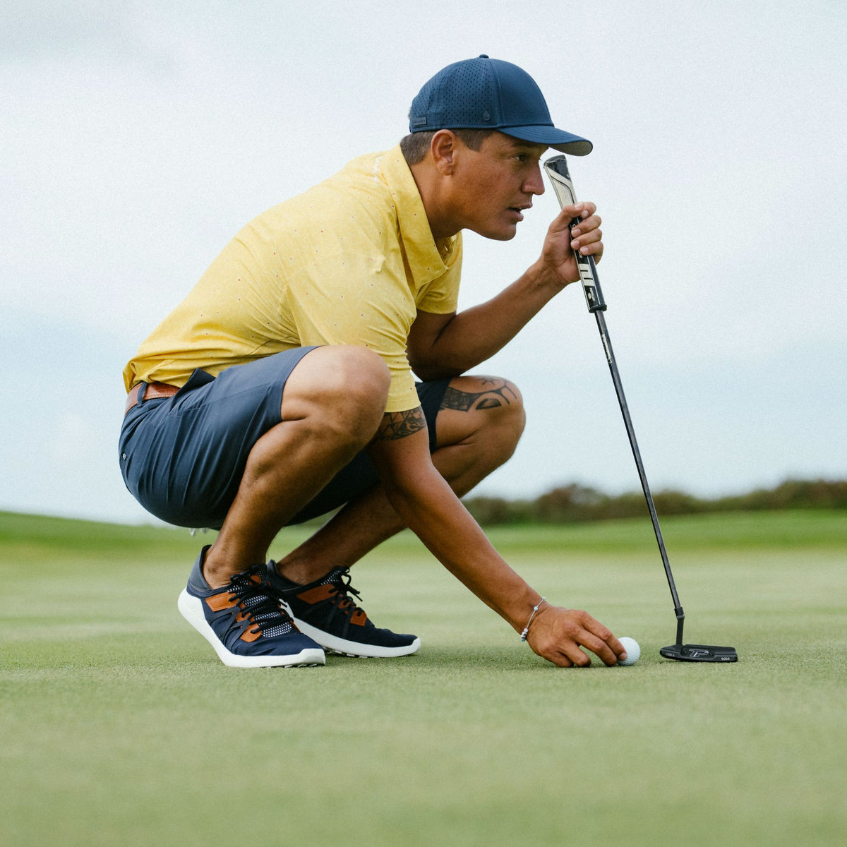 OluKai Featured | Manele Men’s Breathable Golf Shoes - Trench Blue