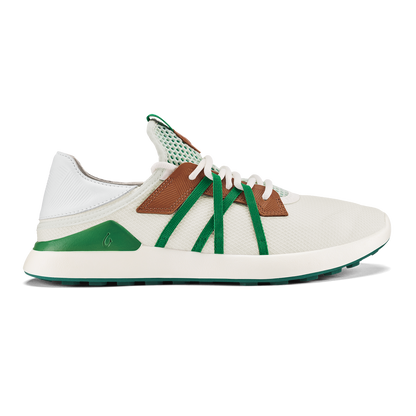 OluKai Everyday | Manele Men’s Breathable Golf Shoes - White / Bamboo