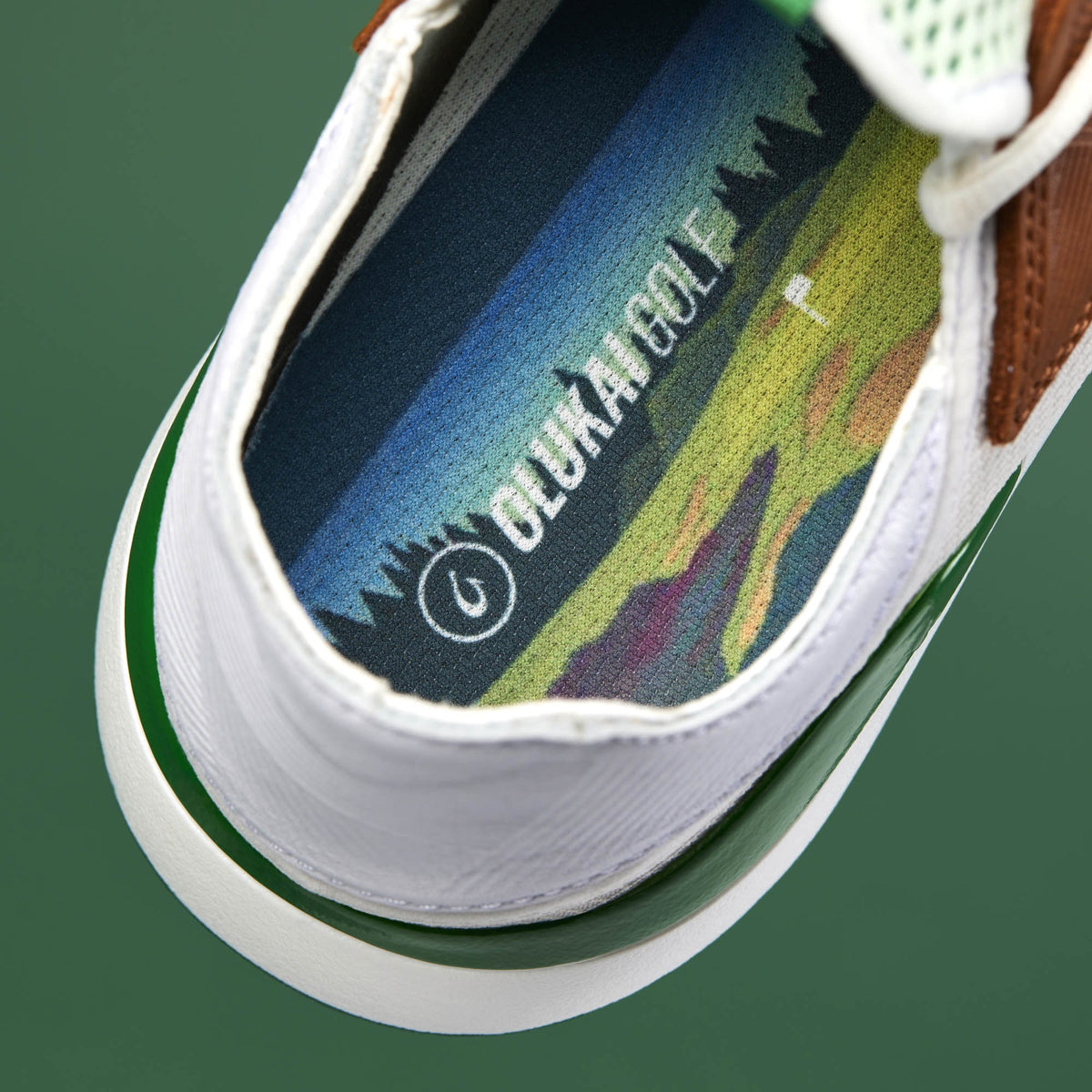 OluKai Everyday | Manele Men’s Breathable Golf Shoes - White / Bamboo