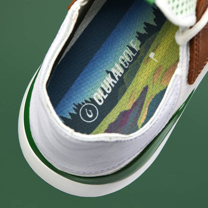 OluKai Everyday | Manele Men’s Breathable Golf Shoes - White / Bamboo