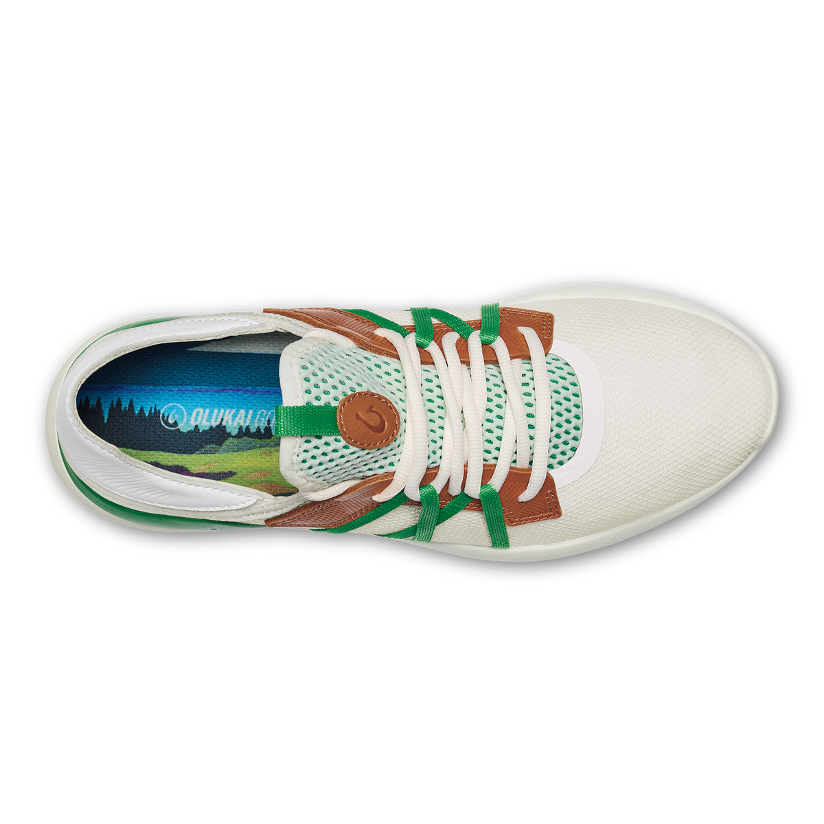 OluKai Everyday | Manele Men’s Breathable Golf Shoes - White / Bamboo