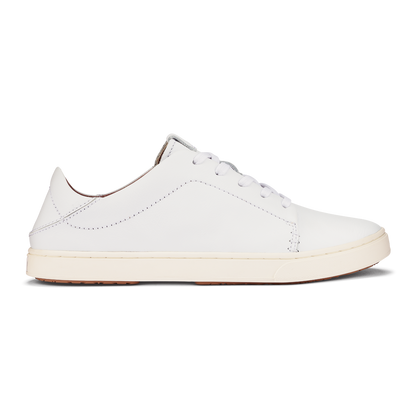 OluKai New | Pehuea Lī ‘Ili Women's Leather Sneakers - White