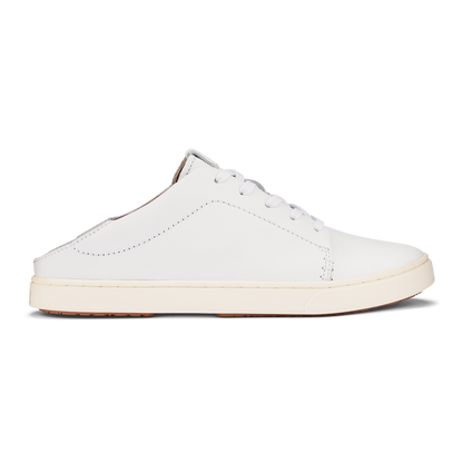 OluKai New | Pehuea Lī ‘Ili Women's Leather Sneakers - White