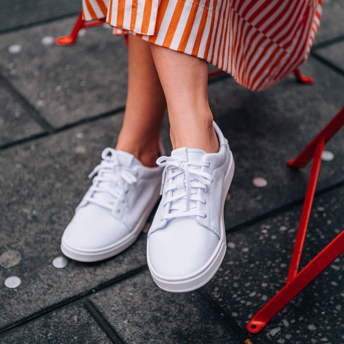 OluKai New | Pehuea Lī ‘Ili Women's Leather Sneakers - White