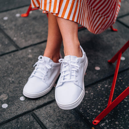OluKai New | Pehuea Lī ‘Ili Women's Leather Sneakers - White