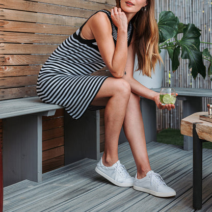 OluKai New | Pehuea Lī ‘Ili Women's Leather Sneakers - White