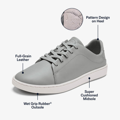 OluKai Deals | Pehuea Lī ‘Ili Women's Leather Sneakers - Ash