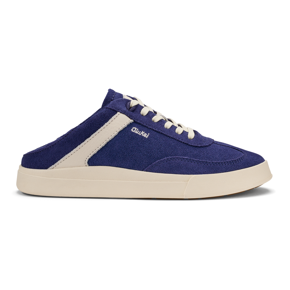 OluKai Deals | Hā‘upu Women’s Leather Sneakers - Navy / Off White
