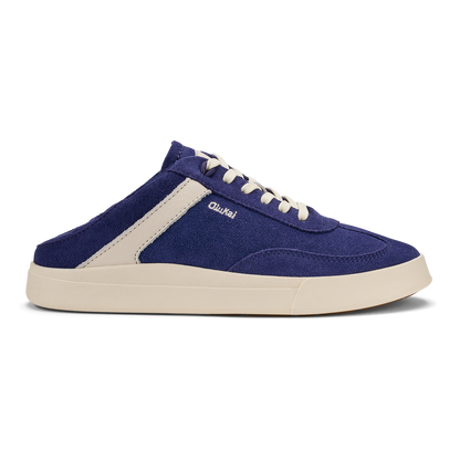 OluKai Deals | Hā‘upu Women’s Leather Sneakers - Navy / Off White