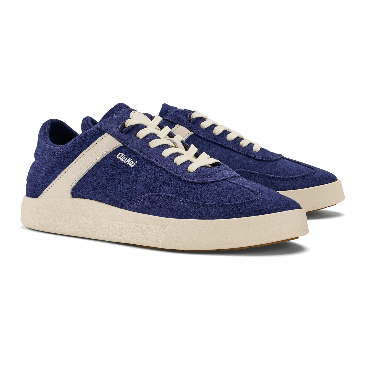 OluKai Deals | Hā‘upu Women’s Leather Sneakers - Navy / Off White