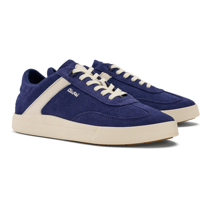 OluKai Deals | Hā‘upu Women’s Leather Sneakers - Navy / Off White