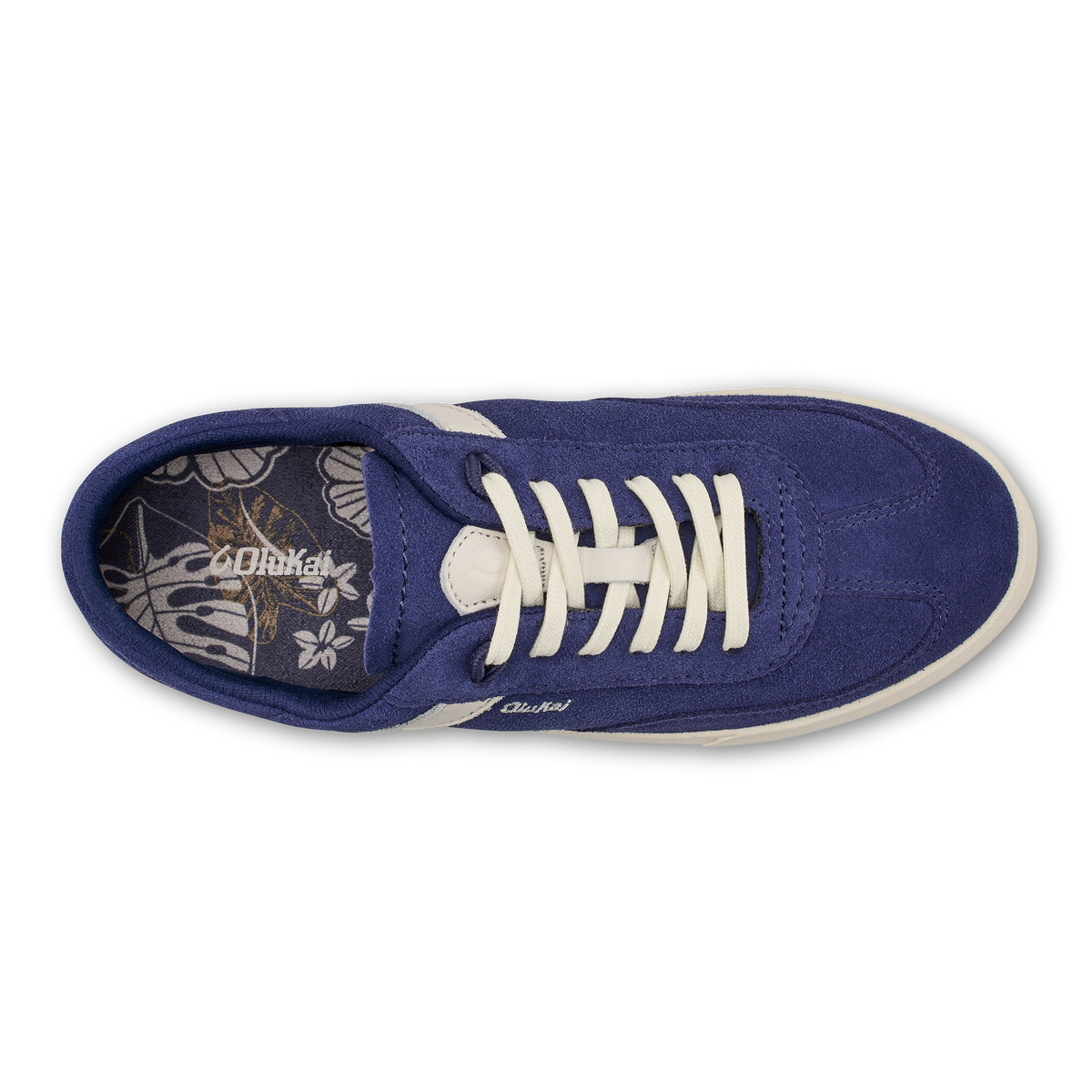 OluKai Deals | Hā‘upu Women’s Leather Sneakers - Navy / Off White