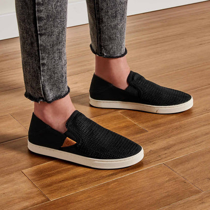 OluKai Customer Favorite | Pehuea Women's Breathable Slip-On Sneakers - Black