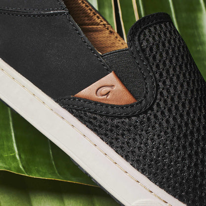 OluKai Customer Favorite | Pehuea Women's Breathable Slip-On Sneakers - Black