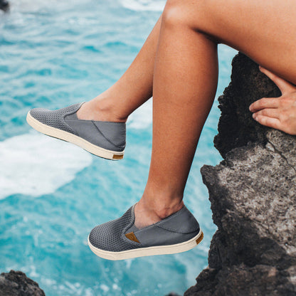 OluKai Best Price | Pehuea Women's Breathable Slip-On Sneakers - Pavement